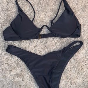 BRAND NEW grey scoop bikini top